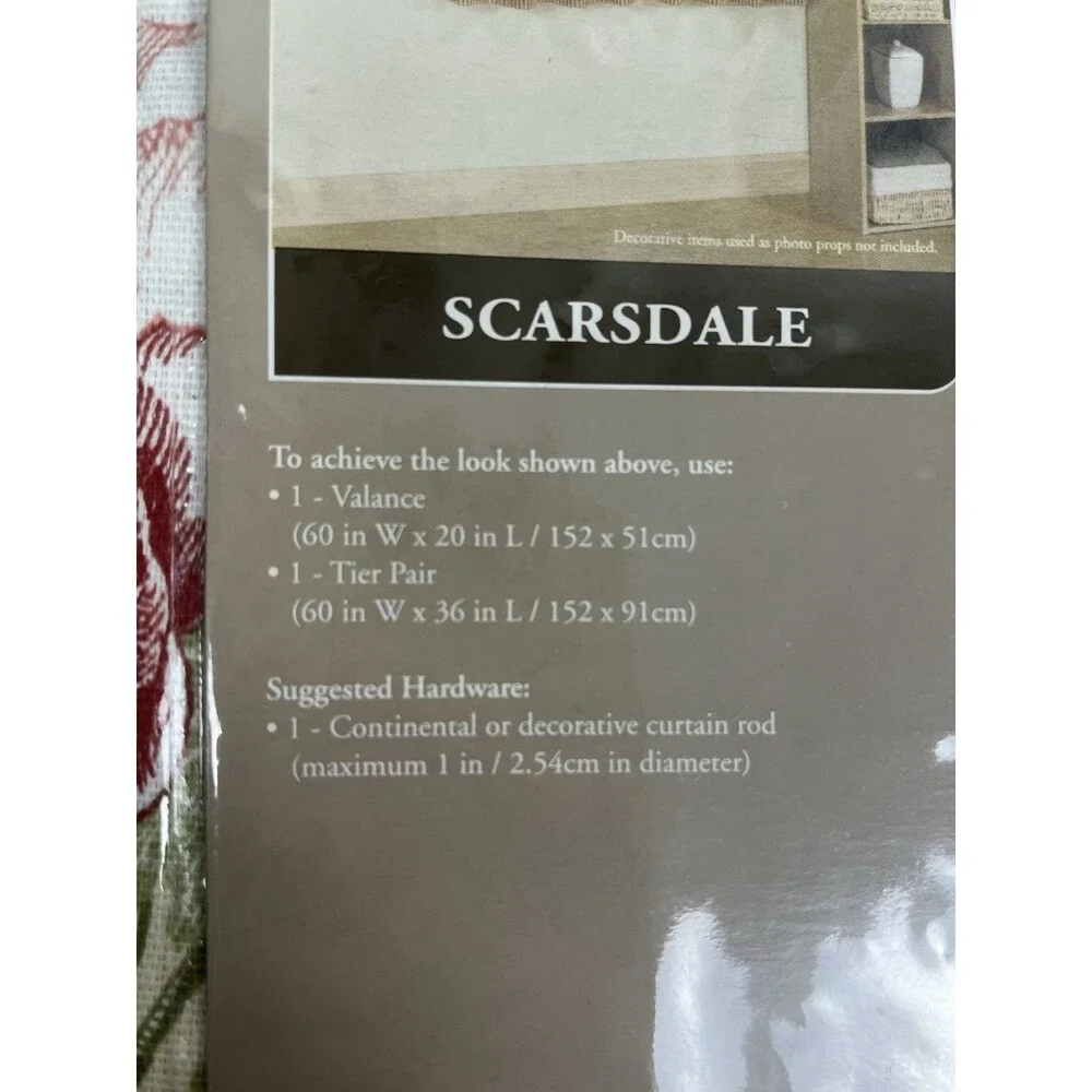 4 NOS Home Trends Orchard Scarsdale Floral Rose Tassel Window Valance Cottagecor